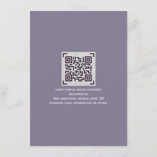 Moderner Hochzeitstipendiat mit QR CODE - JEDE FAR Begleitkarte (Rückseite)
