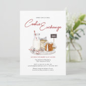 Moderner Holiday Cookie Exchange Einladung (Stehend Vorderseite)