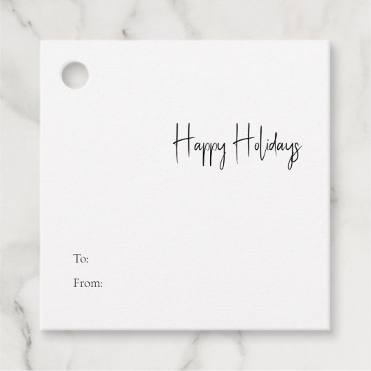 Moderner Holiday Script Square bis zum Geschenk Ta Geschenkanhänger (Vorderseite)