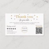 Moderner Holiday Social QR Code, vielen Dank für I Visitenkarte (Rückseite)