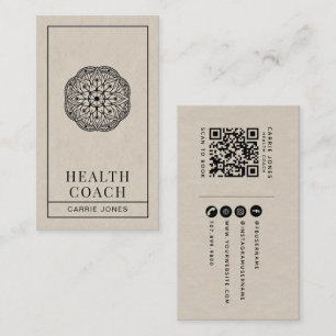 Moderner Holistischer Gesundheits-Coach-QR-Code Visitenkarte