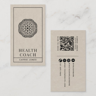 Moderner Holistischer Gesundheits-Coach-QR-Code Visitenkarte