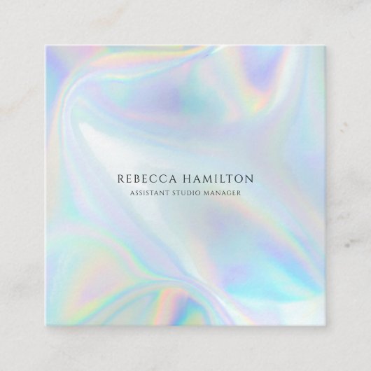 Moderner Holografic Company Manager Quadratische Visitenkarte (Vorderseite)