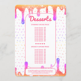 Moderner Holografiker Tropfen Baker Caterer Decora Menükarte