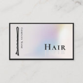 Moderner Holografischer Bobby Button Hair Stylist Visitenkarte (Vorderseite)