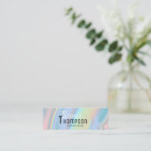 Moderner holografischer flüssiger Marmor Mini Visitenkarte (Stehend Vorderseite)