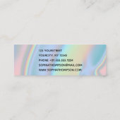 Moderner holografischer flüssiger Marmor Mini Visitenkarte (Rückseite)