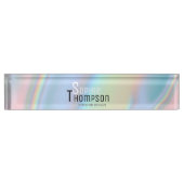 Moderner holografischer flüssiger Marmor Namensplakette (Vorderseite)