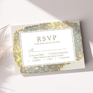 Moderner holografischer Glitzer Hochzeit RSVP Karte