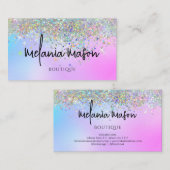 Moderner Holografischer Glitzer Lila Boutique Visitenkarte (Vorne/Hinten)