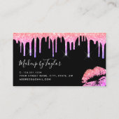 Moderner holografischer Glitzer-Lippen-Makeup-Küns Visitenkarte (Rückseite)