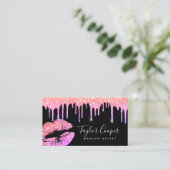 Moderner holografischer Glitzer-Lippen-Makeup-Küns Visitenkarte (Stehend Vorderseite)