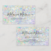 Moderner holografischer Glitzer Makeup Artist Past Visitenkarte (Vorne/Hinten)