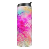 Moderner holografischer Glitzer mit Marmormotiv Thermosbecher (Nach links gedreht)