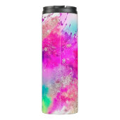 Moderner holografischer Glitzer mit Marmormotiv Thermosbecher (Rückseite)