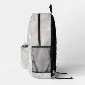 Moderner holografischer Glitzer Opal Gemstone Marm Bedruckter Rucksack (Rechts)