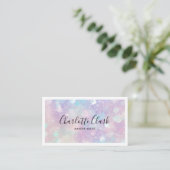 Moderner holografischer Glitzer Script QR Code Visitenkarte (Stehend Vorderseite)