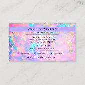 Moderner Holografischer Haarbrader Stylist Visitenkarte (Rückseite)