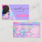 Moderner Holografischer Haarbrader Stylist Visitenkarte (Vorne/Hinten)