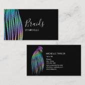 Moderner Holografischer Haarhaarkleider, Braiosen, Visitenkarte (Vorne/Hinten)