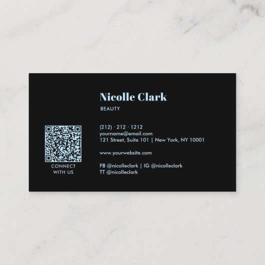 Moderner holografischer irisierender QR-Code Visitenkarte (Rückseite)