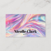 Moderner holografischer irisierender QR-Code Visitenkarte (Vorderseite)