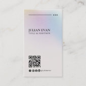 Moderner Holografischer LinkedIn QR-Code Minimalis Visitenkarte (Vorderseite)