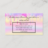 Moderner holografischer Makeup-Künstler unicorn Re Visitenkarte (Rückseite)