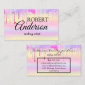 Moderner holografischer Makeup-Künstler unicorn Re Visitenkarte (Vorne/Hinten)