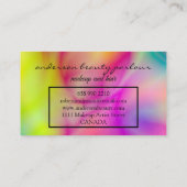 Moderner holografischer Makeup-Künstler vereint Re Visitenkarte (Rückseite)
