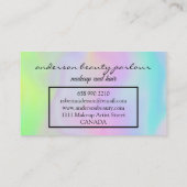 Moderner holografischer Makeup-Künstler vereint Re Visitenkarte (Rückseite)