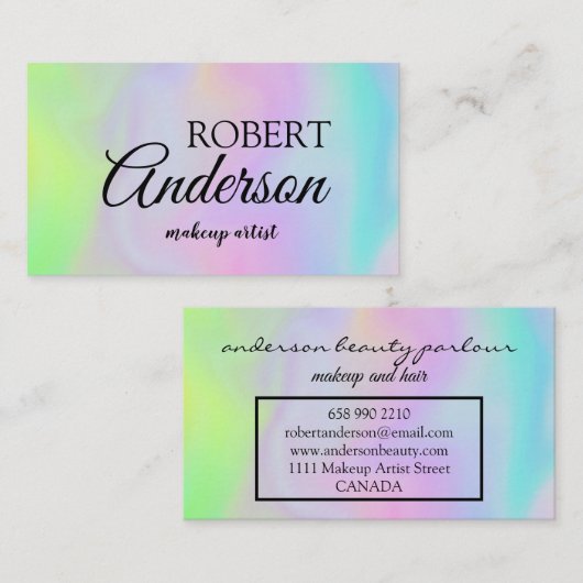 Moderner holografischer Makeup-Künstler vereint Re Visitenkarte (Vorne/Hinten)