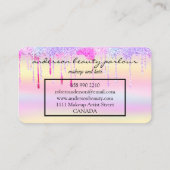 Moderner holografischer Makeup-Künstler vereint Re Visitenkarte (Rückseite)