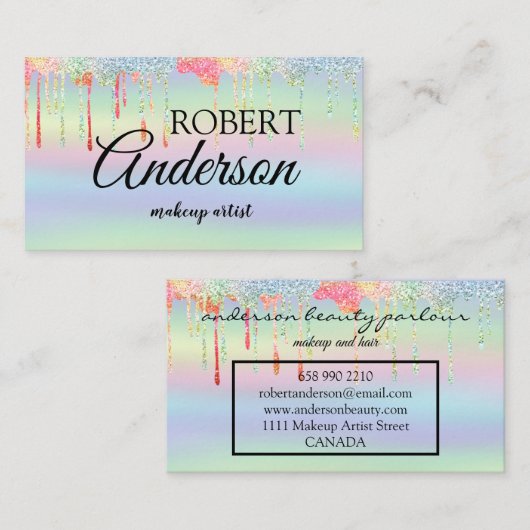 Moderner holografischer Makeup-Künstler vereint Re Visitenkarte (Vorne/Hinten)