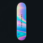 Moderner holografischer Name Japanischer Wave Skateboard<br><div class="desc">Dieses moderne und farbenfrohe Skateboard personalisieren Sie ganz einfach mit Ihrem individuelle Name, Text, viel Glück-Nachrichten oder jedem personalisierten Text. Die Skateboard hat ein abstraktes Holografisches Rainbow Pastel Wave-Design mit einfacher Einhornästhetik und einem niedlichen japanischen animierten Zitat-Sprichwort 頑 張 て (ganbatte), das ist der beste Satz, den man benutzen kann,...</div>