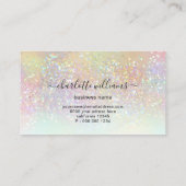 Moderner holografischer Pastel-Glitzer Makeup Arti Visitenkarte (Rückseite)