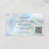 Moderner holografischer QR Code Beautician Visitenkarte (Rückseite)