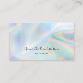 Moderner holografischer QR Code Beautician Visitenkarte (Vorderseite)