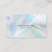 Moderner holografischer QR-Code Makeup Beautician Visitenkarte (Vorderseite)