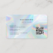 Moderner holografischer QR-Code Makeup Beautician Visitenkarte (Rückseite)