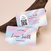 Moderner holografischer QR Code Makeup Lash Salon  Visitenkarte
