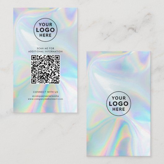 Moderner Holografischer QR Code Social Media Custo Visitenkarte (Vorne/Hinten)