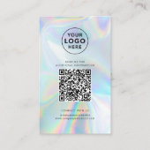 Moderner Holografischer QR Code Social Media Custo Visitenkarte (Vorderseite)