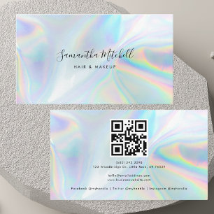 Moderner holografischer QR-Code Visitenkarte