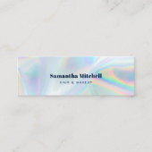 Moderner Holografischer Salon Beautician Makeup Mini Visitenkarte (Vorderseite)