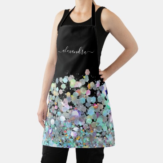 Moderner holografischer Sparkle-Glitzer nach Maß S Schürze (InSitu)