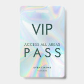 Moderner, holografischer VIP All Access Pass Ausweis (Rückseite)