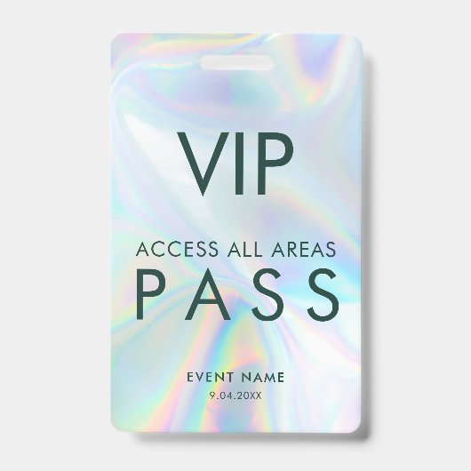 Moderner, holografischer VIP All Access Pass Ausweis (Vorderseite)