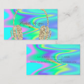Moderner Holographic Gold Glitzer Headphone DJ Visitenkarte (Vorne/Hinten)