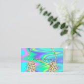 Moderner Holographic Gold Glitzer Headphone DJ Visitenkarte (Stehend Vorderseite)